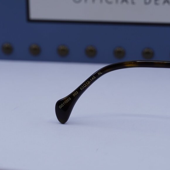 Gucci GG1105S 003 Aviator Sunglasses - Brown Gold /Green - Picture 6 of 11